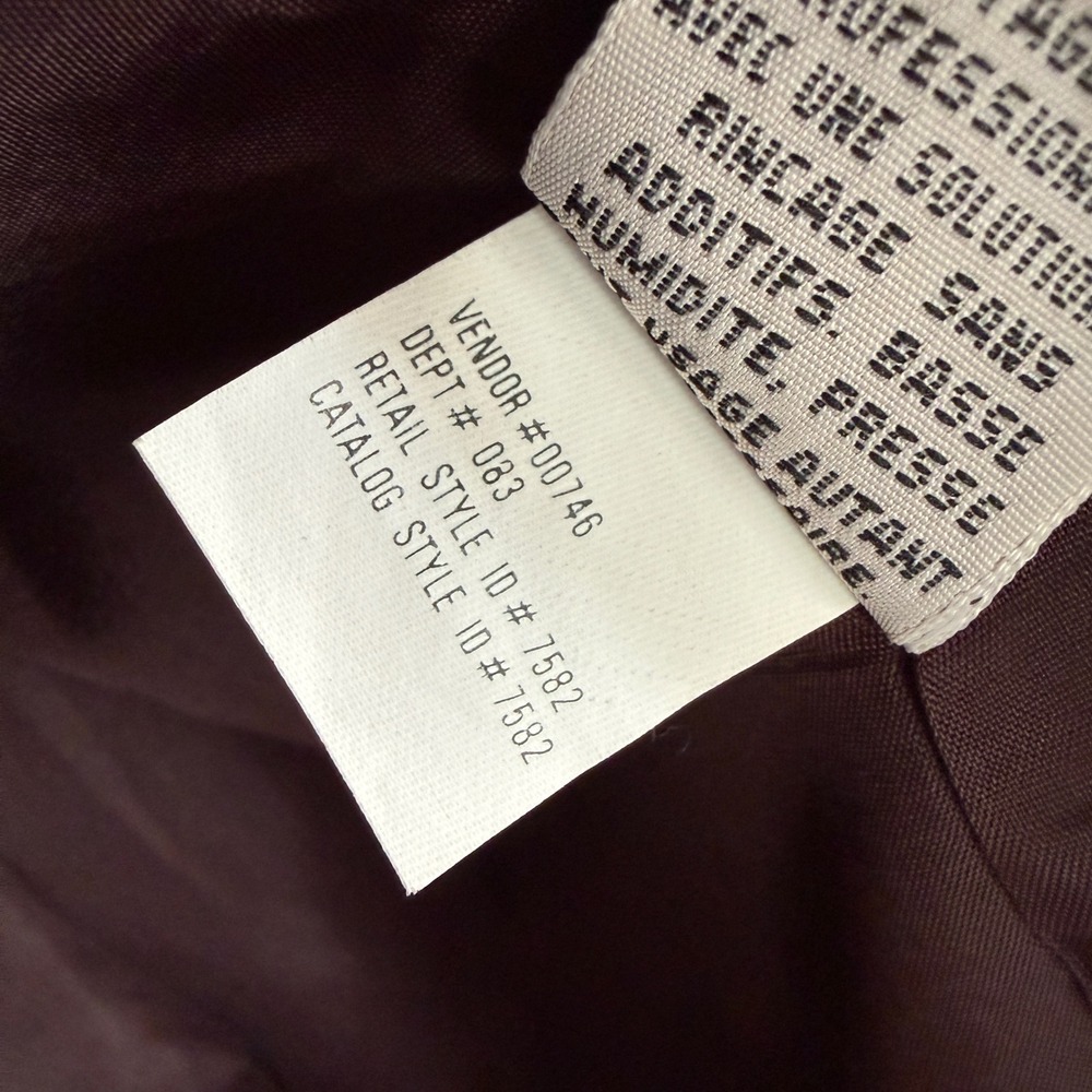 AKA Eddie Bauer Womens 12 Chocolate Brown 100% Wool 3-Button Longline Blazer 90s - Picture 9 of 14